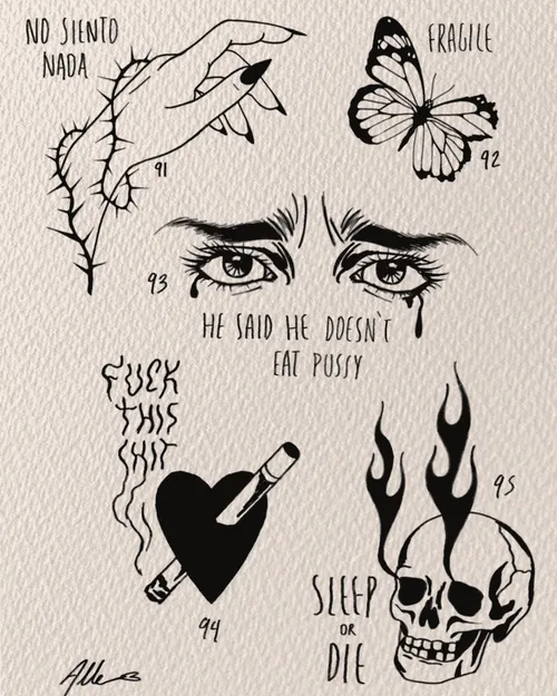Illustrative tattoo design by Allegra