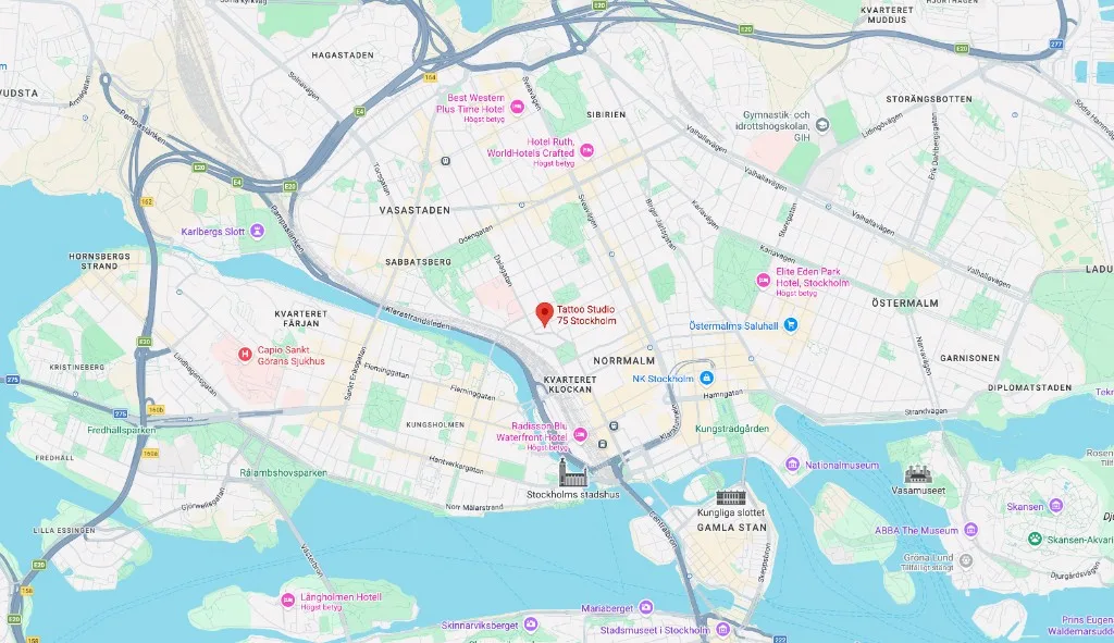 Map pin at Kammakargatan 47, 111 24 Stockholm